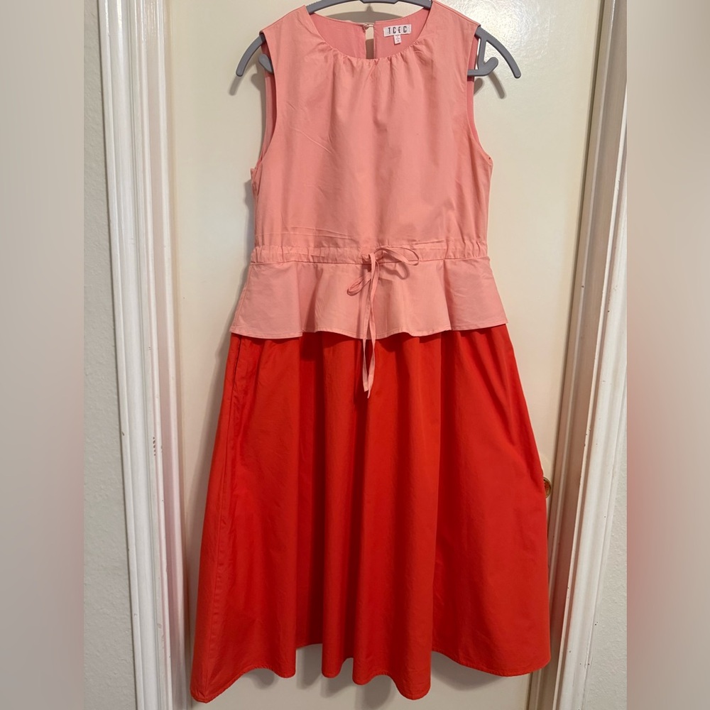 TCEC color block tie waist dress size 6